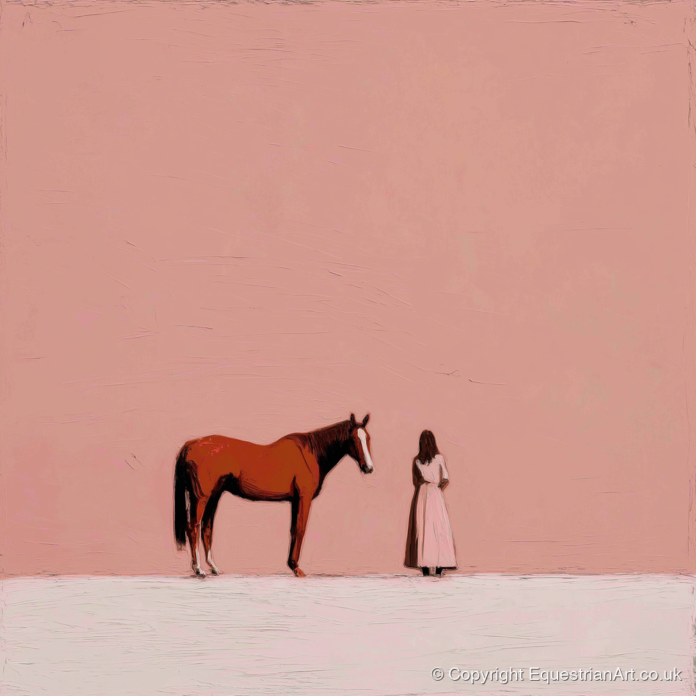 A Quiet Understanding - horse & rider art print and canvas by Catherine Mercer A.I