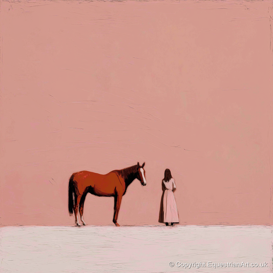 A Quiet Understanding - horse & rider art print and canvas by Catherine Mercer A.I