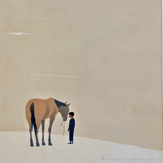A Quiet Understanding - horse & rider art print and canvas by Phillip Marbury A.I