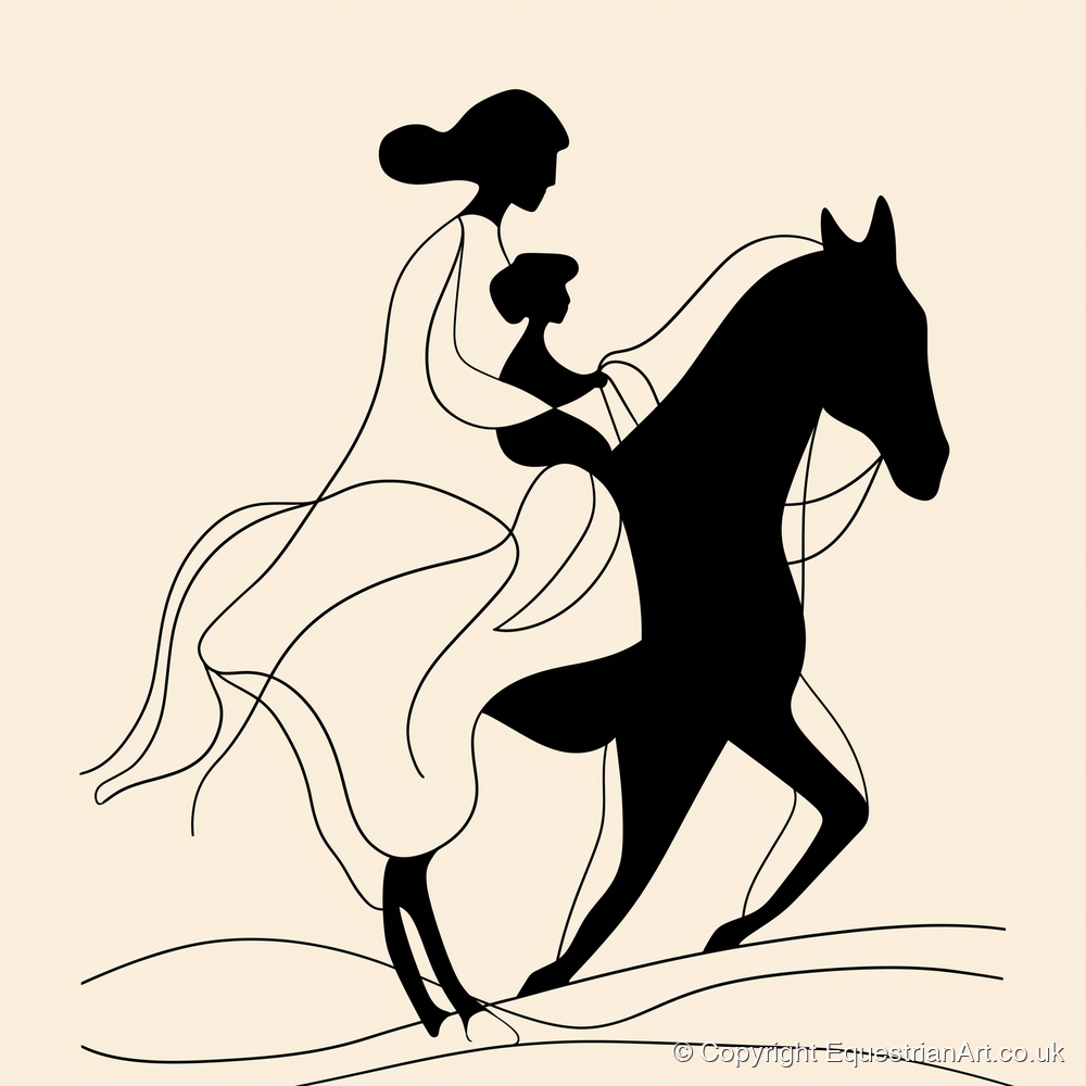 A Shared Journey - horse & rider art print and canvas by Felix Chambers A.I