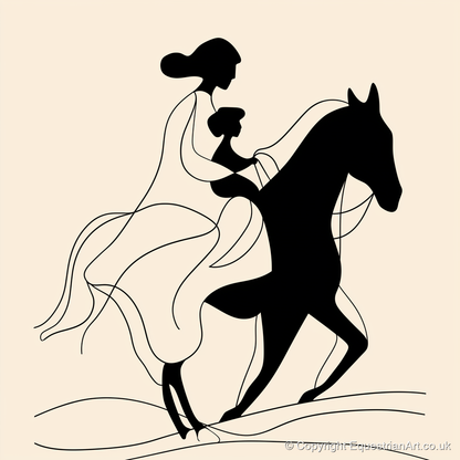 A Shared Journey - horse & rider art print and canvas by Felix Chambers A.I