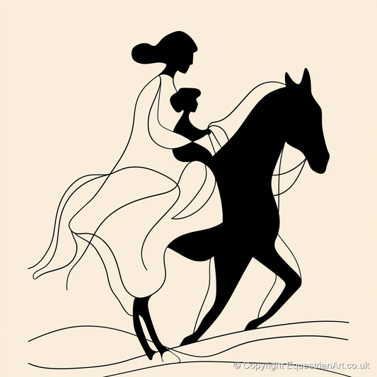 A Shared Journey - horse & rider art print and canvas by Felix Chambers A.I