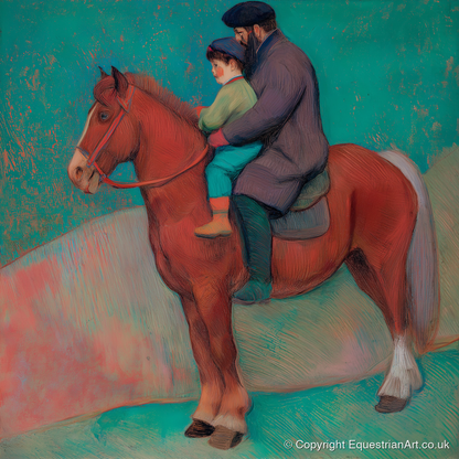 A Shared Journey - horse & rider art print and canvas by Lawrence Gable A.I
