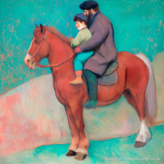 A Shared Journey - horse & rider art print and canvas by Lawrence Gable A.I