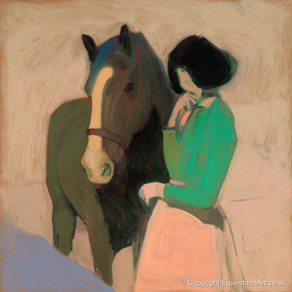 A Shared Silence - horse & rider art print and canvas by Franklin Holloway A.I