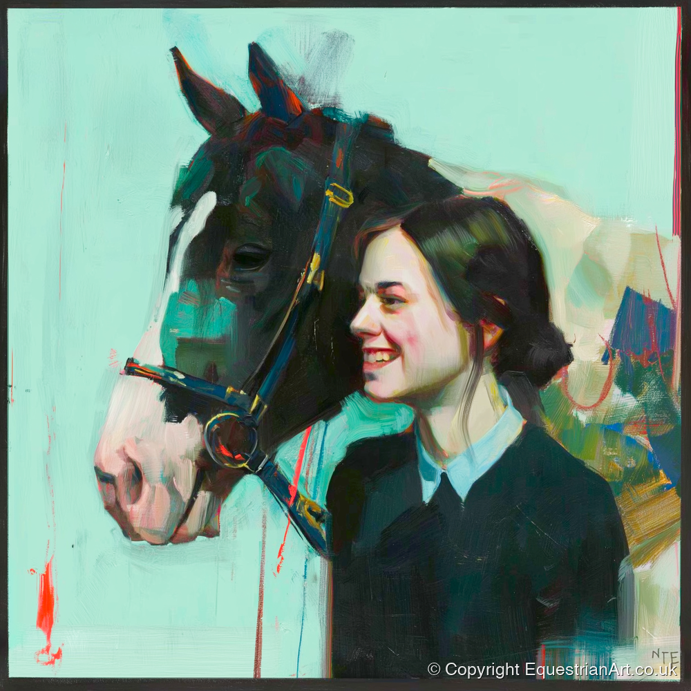 A Shared Understanding - horse & rider art print and canvas by Quentin Hart A.I