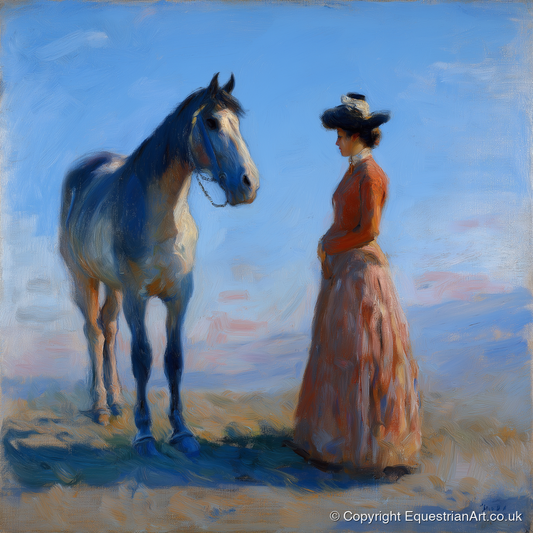 A Timeless Bond - horse & rider art print and canvas by Gabriel Hayes A.I