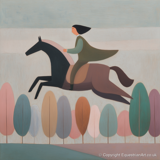Above the Canopy - show jumping horse art print and canvas by Wallace Bingham A.I