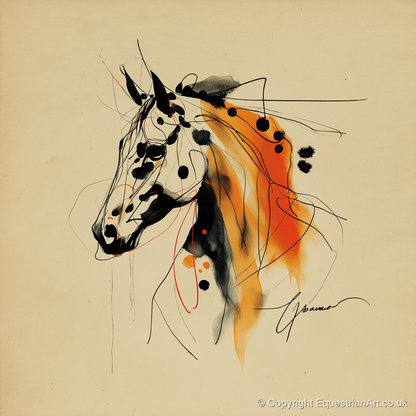Abstract Amber Spirit - horse breed art print and canvas by Edwin Carlisle A.I
