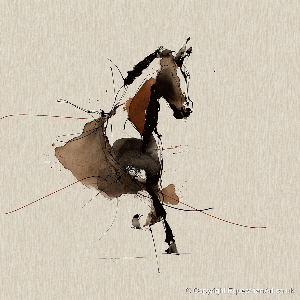 Abstract Dressage Form - dressage horse art print and canvas by Julian Vance A.I