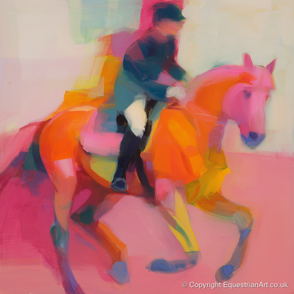 Abstract Dressage Rhythm - dressage horse art print and canvas by Rosalind Pierce A.I