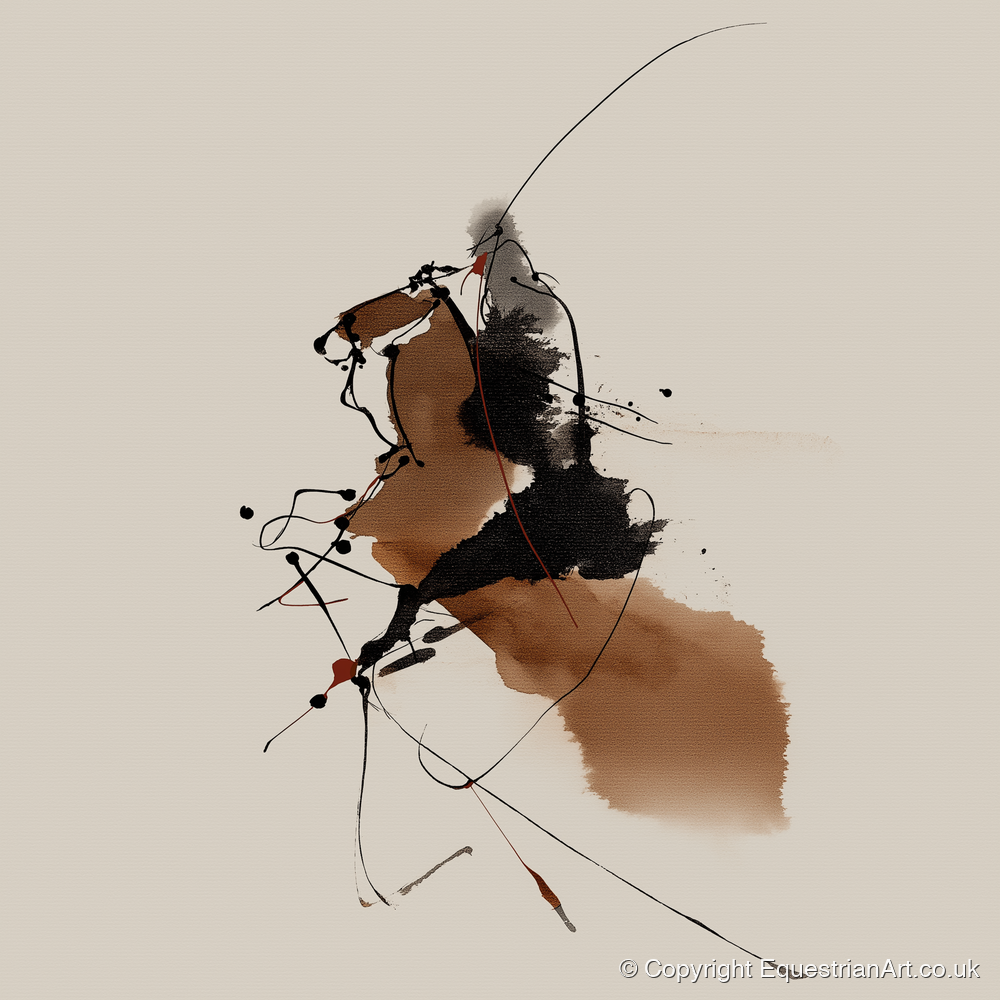 Abstract Equine Energy - horse portrait art print and canvas by Julian Vance A.I