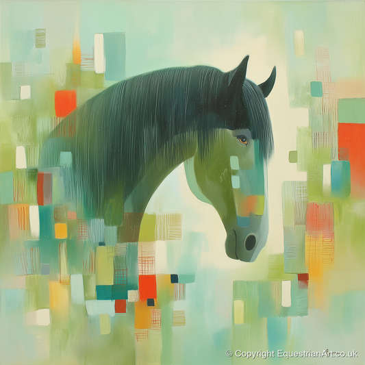 Abstract Equine Harmony - horse breed art print and canvas by Leon Lambert A.I