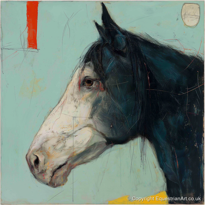 Abstract Equine Profile - horse portrait art print and canvas by Margot Davenport A.I