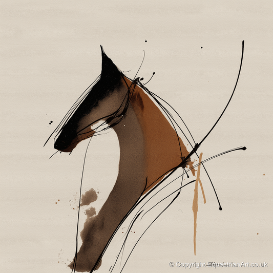 Abstract Equine Spirit - horse portrait art print and canvas by Julian Vance A.I