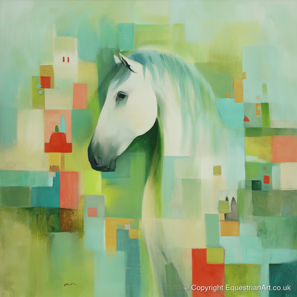 Abstract Grey Harmony - horse breed art print and canvas by Leon Lambert A.I