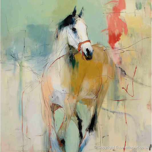Abstract Paddock Spirit - racing horse art print and canvas by Antonia Blythe A.I