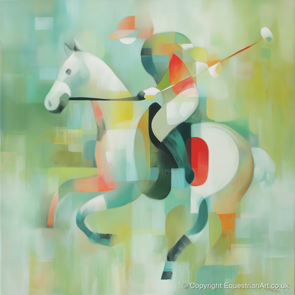Abstract Polo Canter - polo horse art print and canvas by Leon Lambert A.I