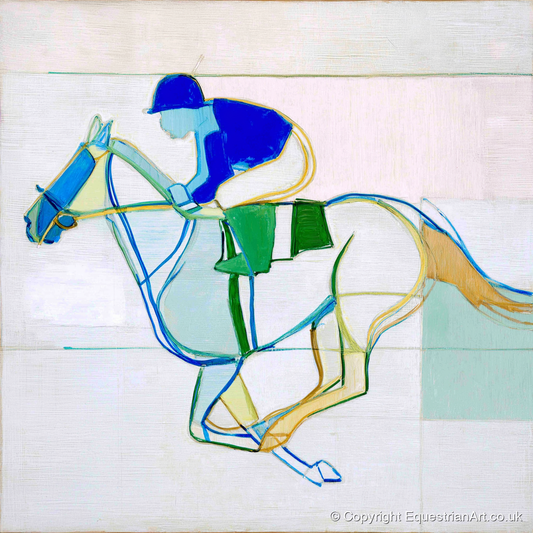 Abstract Racing Rhythm - racing horse art print and canvas by Miles St. John A.I