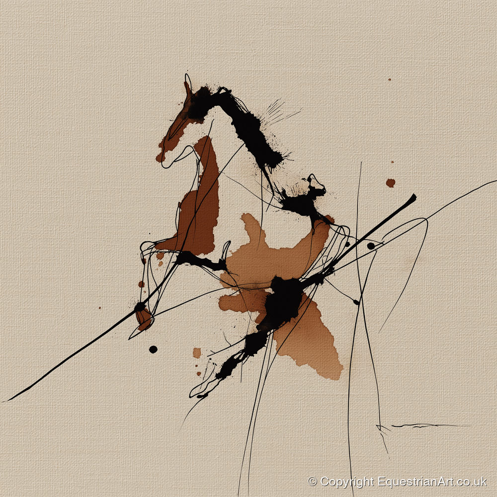 Abstract Rearing Stallion - horse portrait art print and canvas by Julian Vance A.I