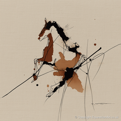 Abstract Rearing Stallion - horse portrait art print and canvas by Julian Vance A.I