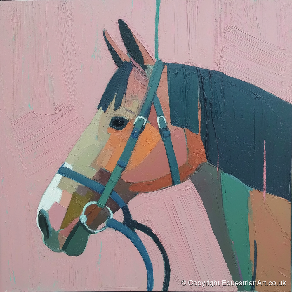 Abstract Rose Profile - horse portrait art print and canvas by Diana Sutherland A.I
