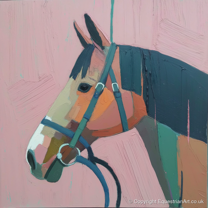 Abstract Rose Profile - horse portrait art print and canvas by Diana Sutherland A.I