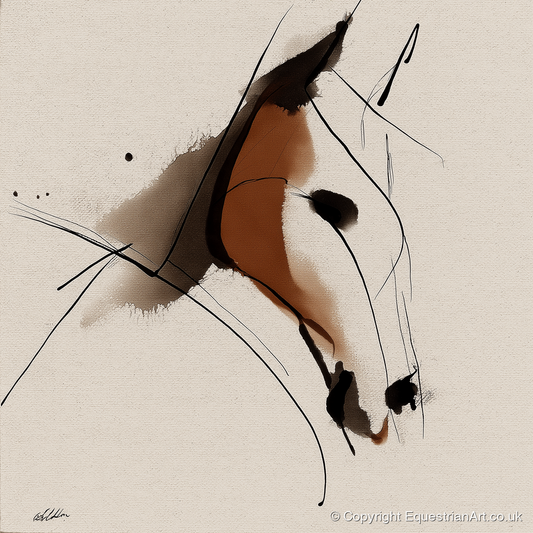 Abstract Sienna Profile - horse portrait art print and canvas by Julian Vance A.I