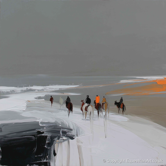 Across the Winter Expanse - horse landscape art print and canvas by Cedric Barrett A.I