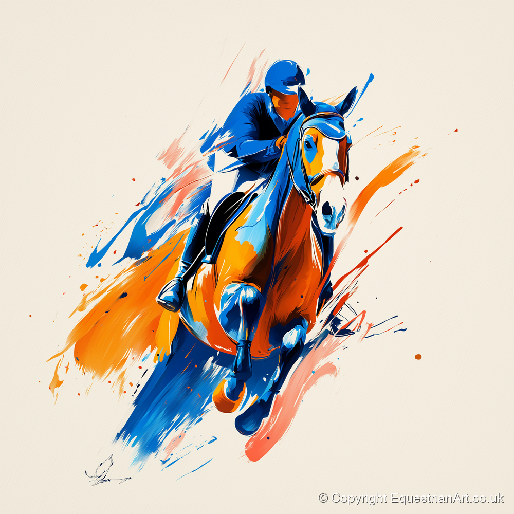Airborne Energy - show jumping horse art print and canvas by Winston Archer A.I