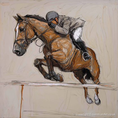 Airborne Precision - show jumping horse art print and canvas by Jasper Montgomery A.I