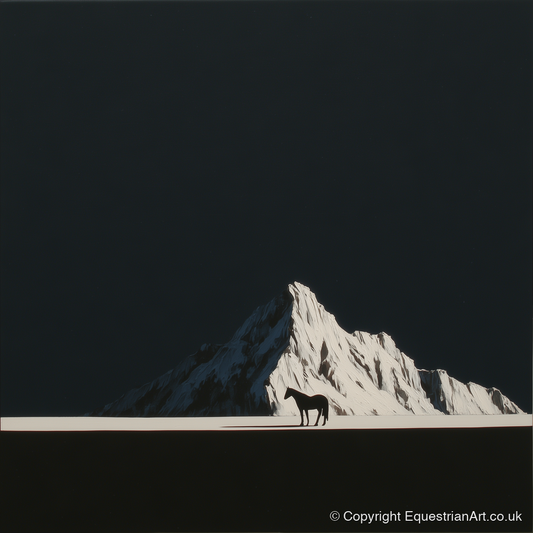 Alpine Solitude - horse landscape art print and canvas by Adelaide Calloway A.I