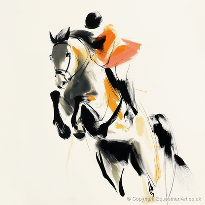 Amber Flight - show jumping horse art print and canvas by Verity Ainsworth A.I