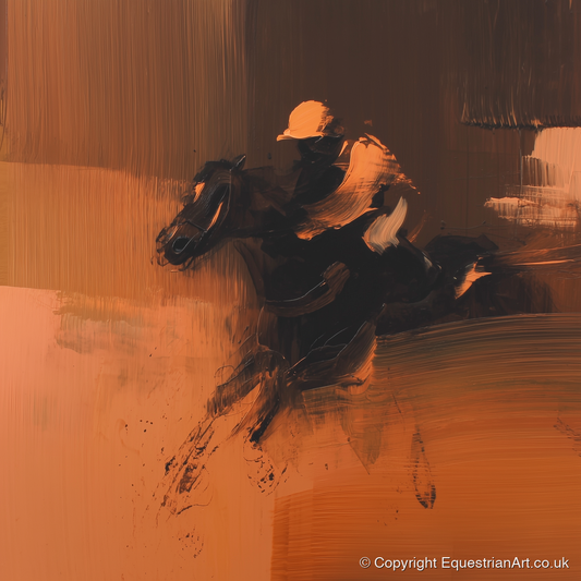 Amber Rush - racing horse art print and canvas by James Yarborough A.I