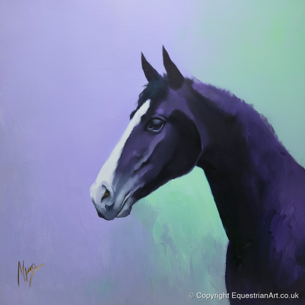 Amethyst Equine Profile - horse portrait art print and canvas by Wesley Stanton A.I