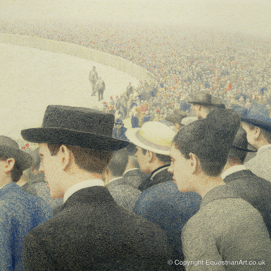 Anticipation at the Rail - racing horse art print and canvas by Arthur Sterling A.I