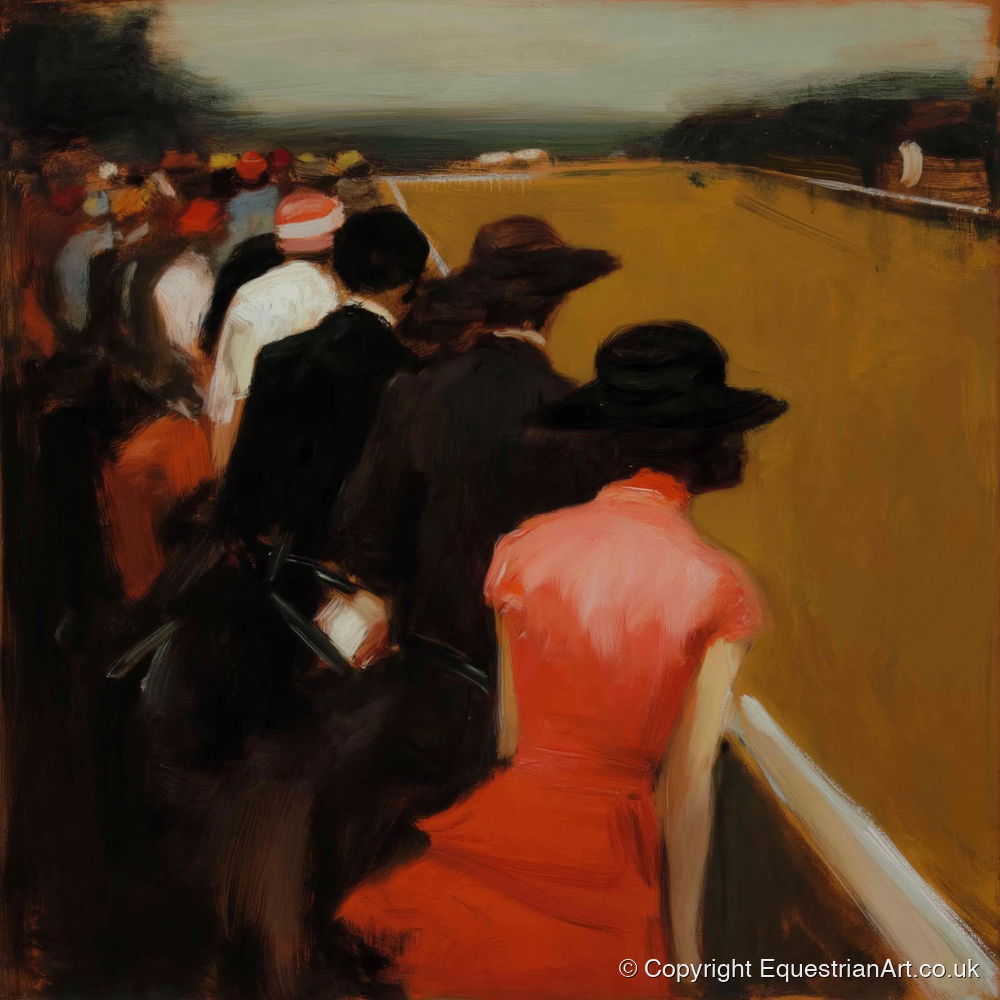 Anticipation at the Rails - racing horse art print and canvas by Thomas Cavendish A.I