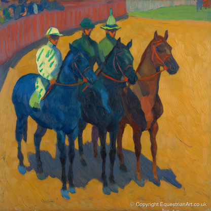 Anticipation in the Ring - racing horse art print and canvas by Rowan Sinclair A.I