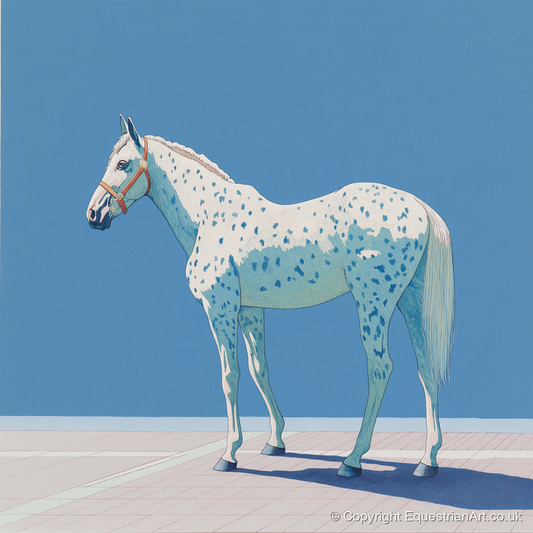 Appaloosa in Cerulean - horse breed art print and canvas by Simon Whitlock A.I