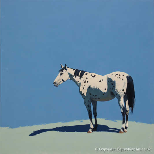 Appaloosa Under Azure Skies - horse breed art print and canvas by Preston Hale A.I