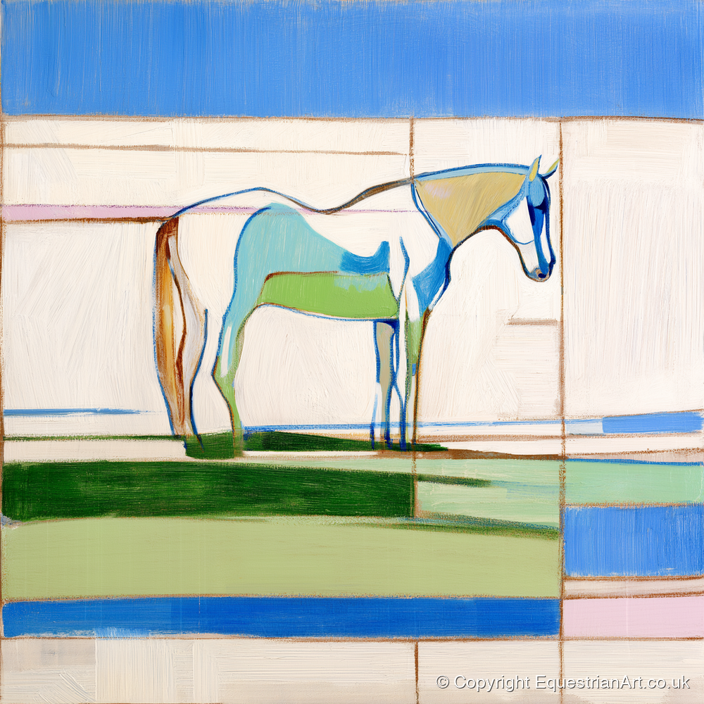 Architectural Equine Form - horse portrait art print and canvas by Miles St. John A.I