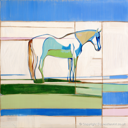 Architectural Equine Form - horse portrait art print and canvas by Miles St. John A.I