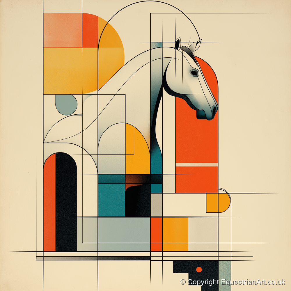 Architectural Equine Profile - horse stable art print and canvas by Dominic Vaughn A.I