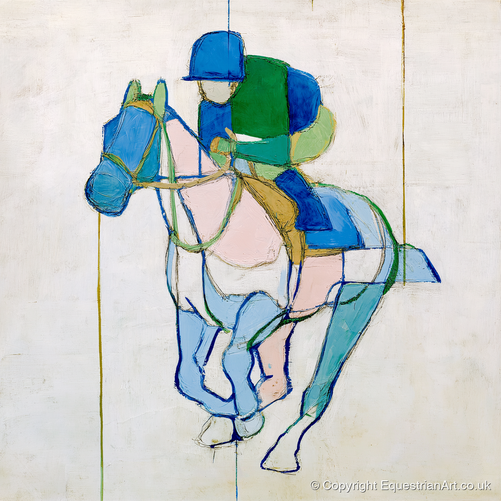 Architectural Racing Lines - racing horse art print and canvas by Miles St. John A.I