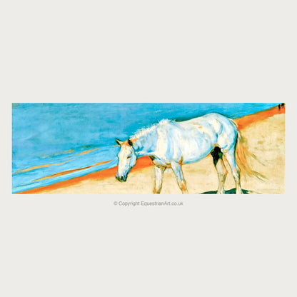 Cerulean Coastline - Horse Landscape panoramic art by Cecily Warwick A.I