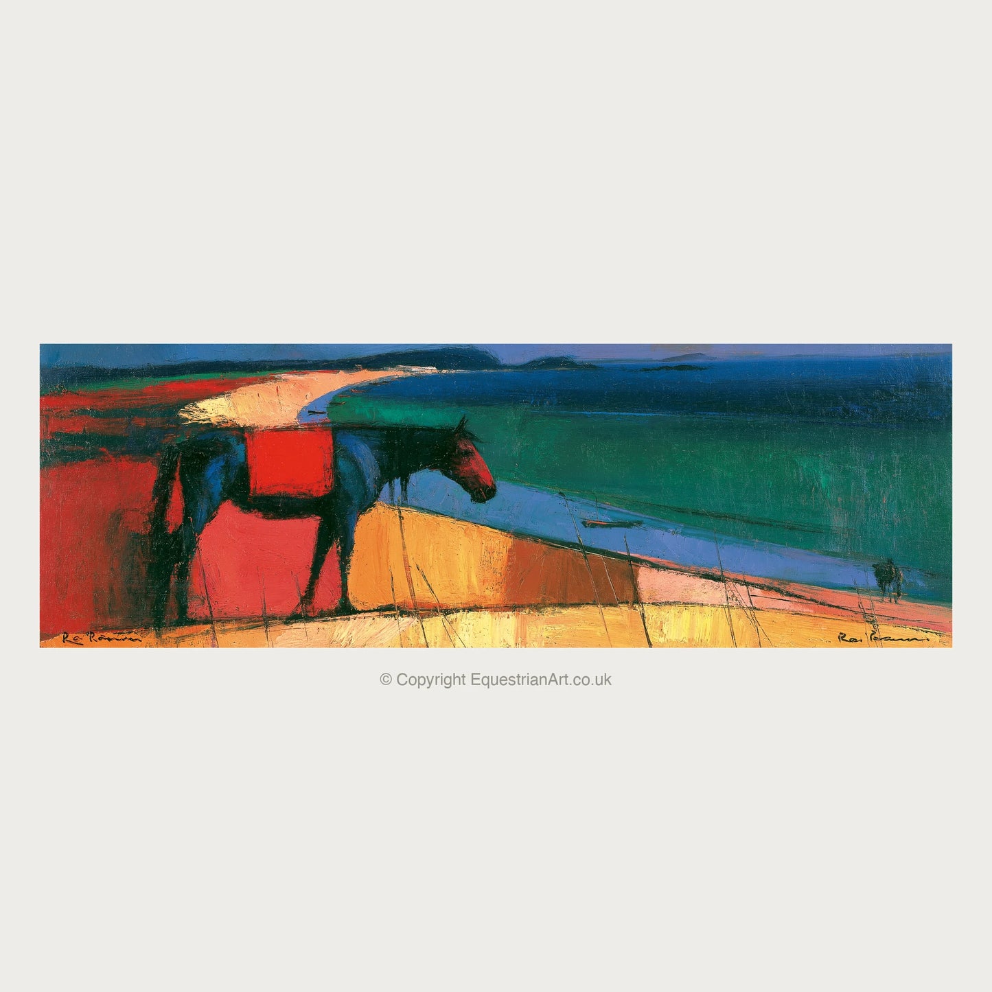 The Painted Shore - Horse Landscape panoramic art by Lucius Merrick A.I