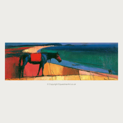 The Painted Shore - Horse Landscape panoramic art by Lucius Merrick A.I