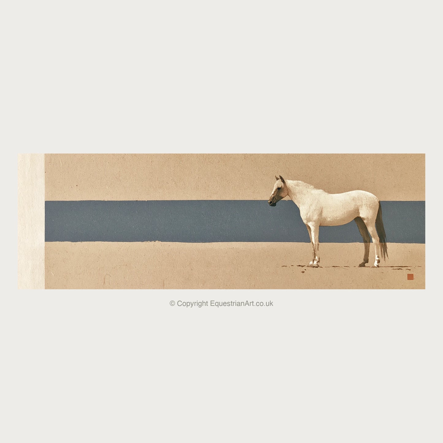 Minimalist Horizon - Horse Landscape panoramic art by Phillip Marbury A.I