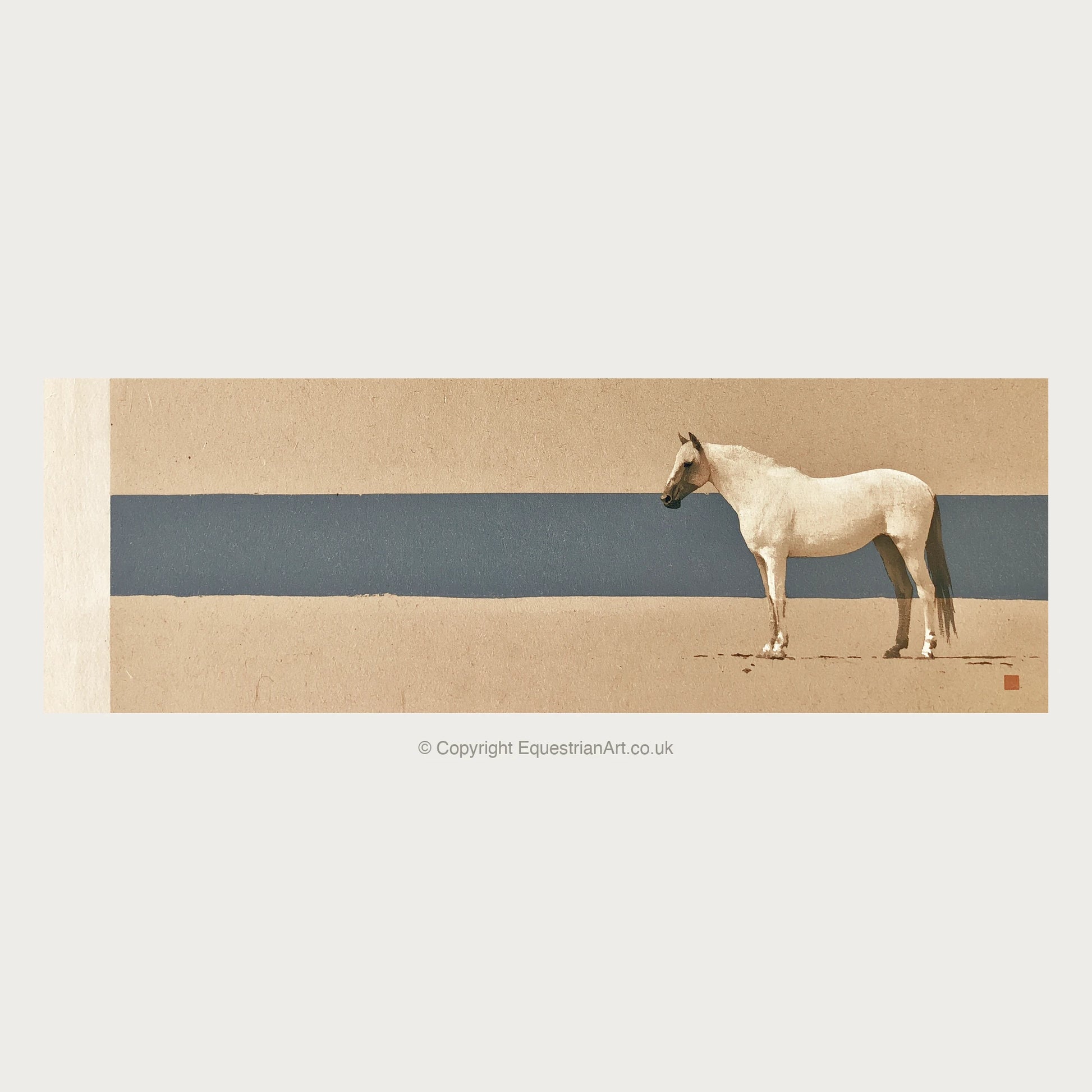 Minimalist Horizon - Horse Landscape panoramic art by Phillip Marbury A.I