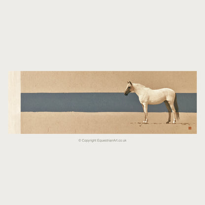 Minimalist Horizon - Horse Landscape panoramic art by Phillip Marbury A.I